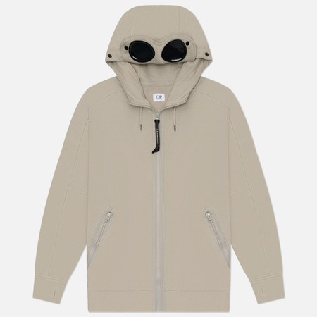 Мужская толстовка C.P. Company Diagonal Raised Fleece Goggle Hoodie Regular, цвет серый, размер XXXL