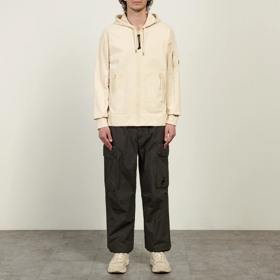 C.P. Company Мужская толстовка Dioganal Raised Fleece Lens Full-Zip Hoodie