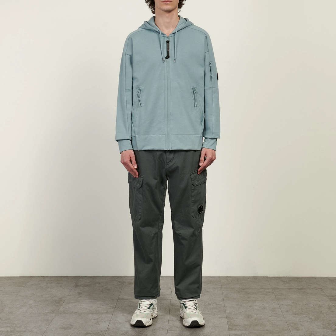 C.P. Company Мужская толстовка Dioganal Raised Fleece Lens Full-Zip Hoodie