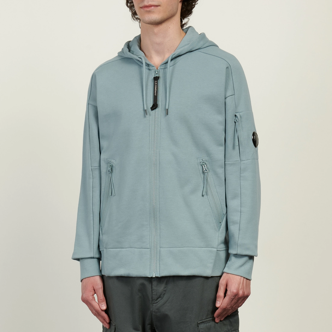 C.P. Company Мужская толстовка Dioganal Raised Fleece Lens Full-Zip Hoodie