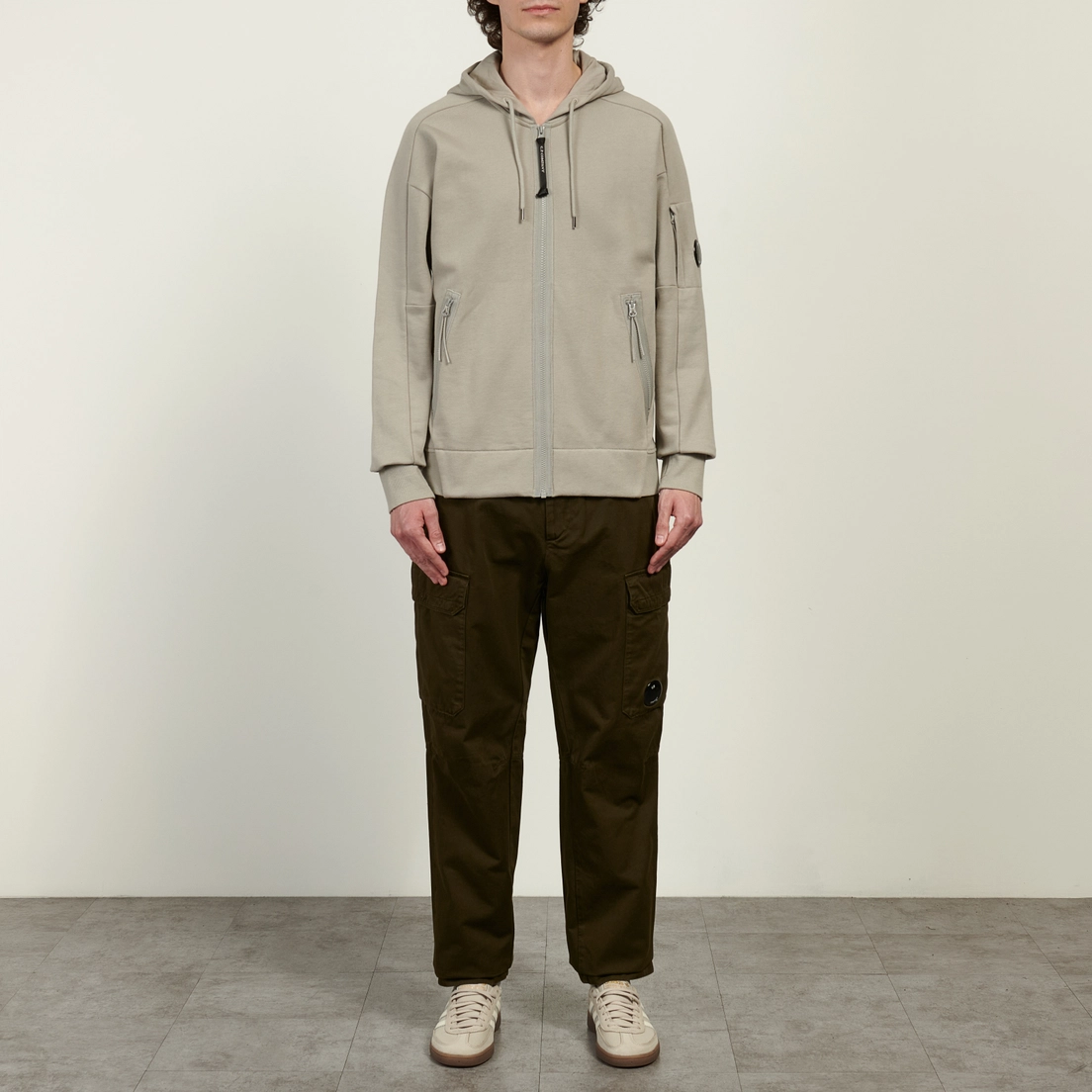 C.P. Company Мужская толстовка Dioganal Raised Fleece Lens Full-Zip Hoodie