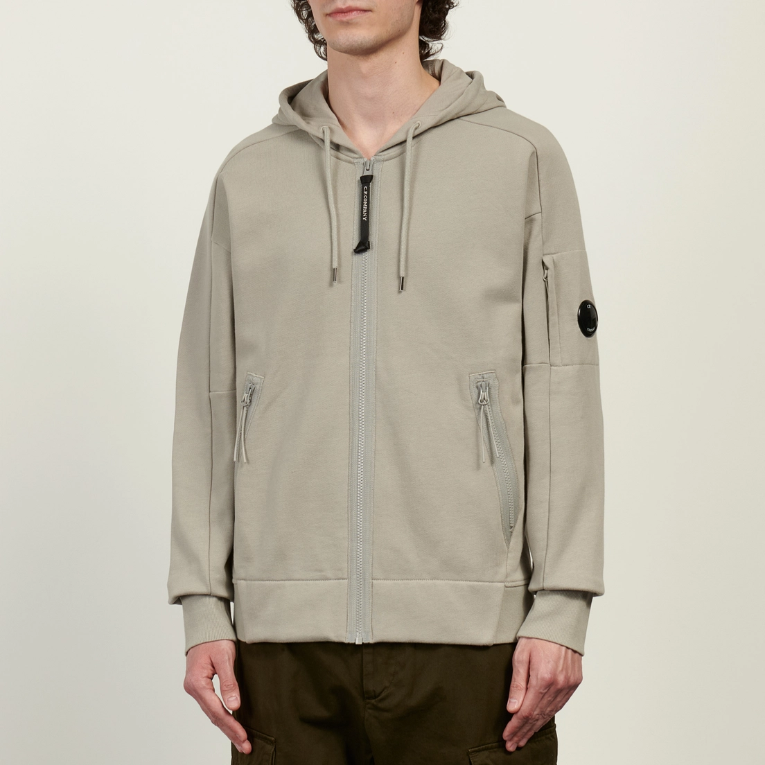 C.P. Company Мужская толстовка Dioganal Raised Fleece Lens Full-Zip Hoodie