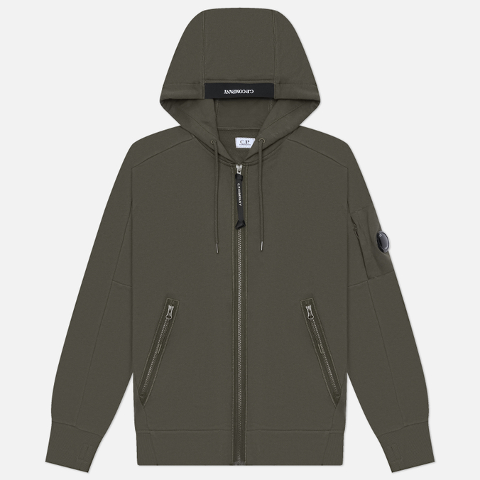 Мужская толстовка C.P. Company Dioganal Raised Fleece Lens Full-Zip Hoodie