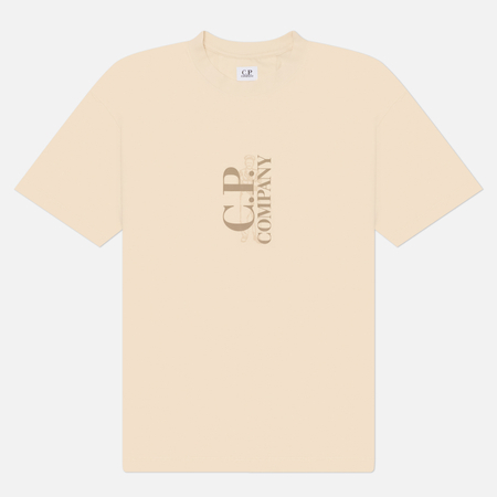 Мужская футболка C.P. Company 30/1 Jersey Printed, цвет бежевый, размер M