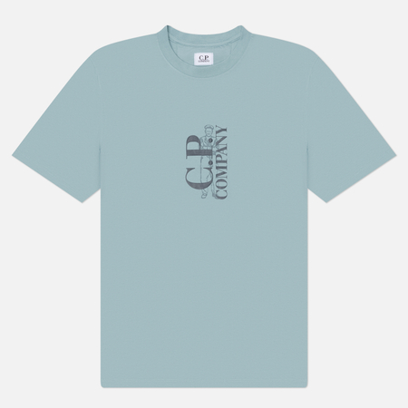 Мужская футболка C.P. Company 30/1 Jersey Printed, цвет голубой, размер S