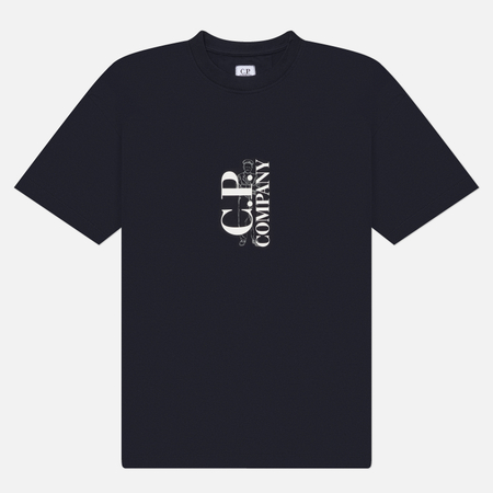 Мужская футболка C.P. Company 30/1 Jersey Printed, цвет синий, размер L