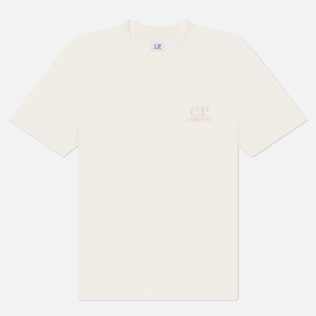 Мужская футболка C.P. Company 30/1 Jersey Logo Comfort, цвет белый, размер S