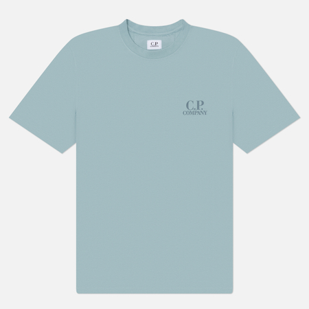 Мужская футболка C.P. Company 30/1 Jersey Logo Comfort, цвет голубой, размер S