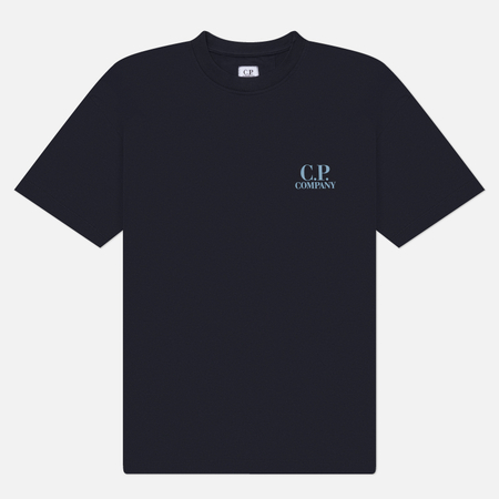 Мужская футболка C.P. Company 30/1 Jersey Logo Comfort, цвет синий, размер M