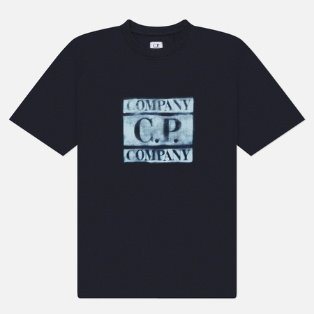 Мужская футболка C.P. Company 30/1 Jersey Logo Regular, цвет синий, размер L
