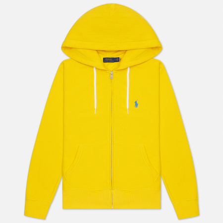 Женская толстовка Polo Ralph Lauren Featherweight Fleece Zip Hoodie цвет жёлтый размер XS 5600₽