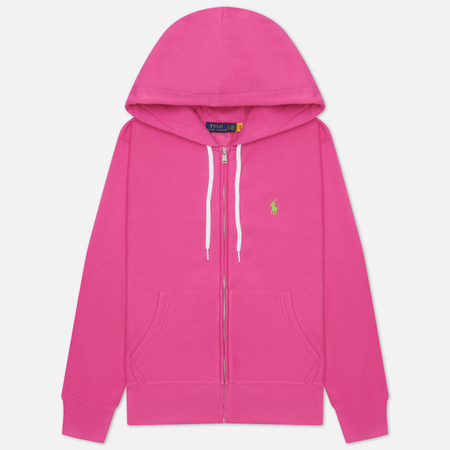 Женская толстовка Polo Ralph Lauren Featherweight Fleece Zip Hoodie цвет розовый размер XS 5600₽