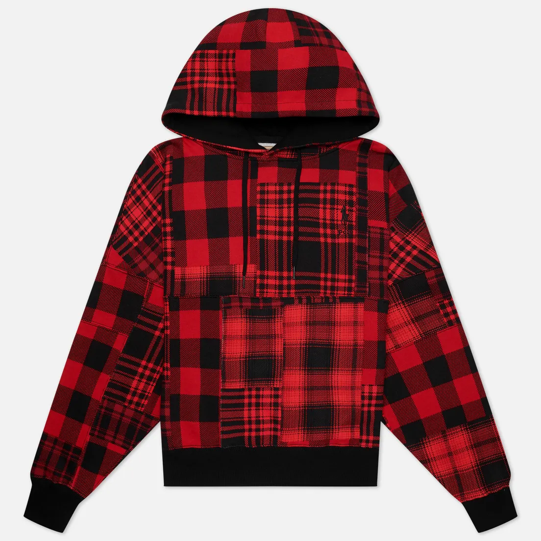 Polo Ralph Lauren Женская толстовка Plaid Patchwork Fleece Hoodie