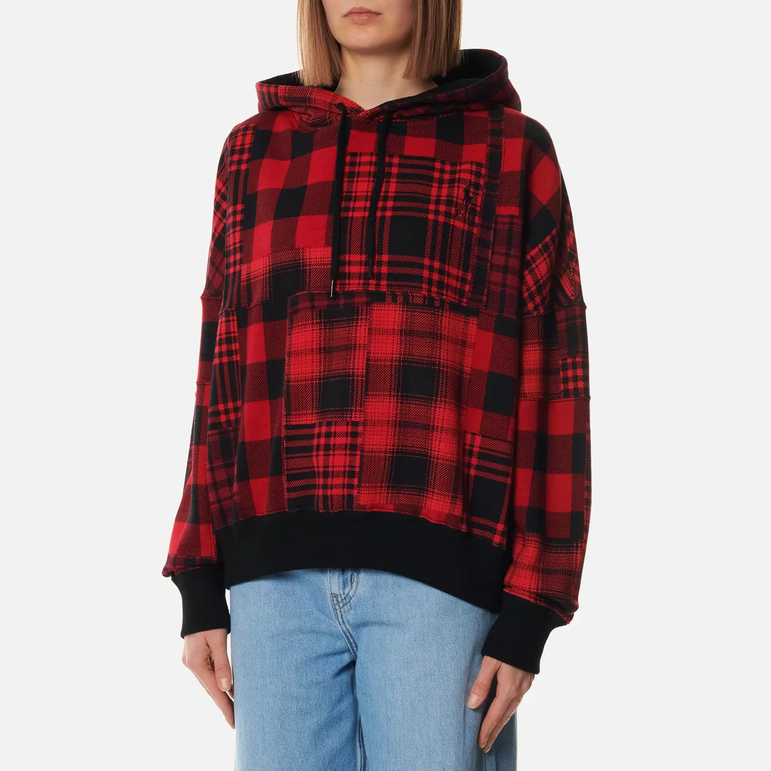 Polo Ralph Lauren Женская толстовка Plaid Patchwork Fleece Hoodie