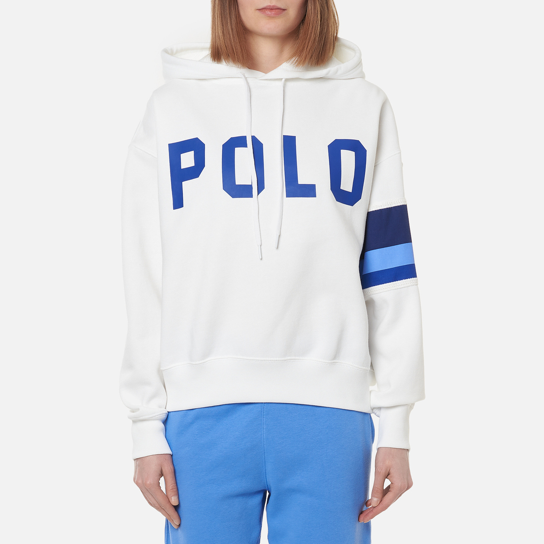 Polo Ralph Lauren Женская толстовка Striped-Trim Lightweight Seasonal Fleece Hoodie