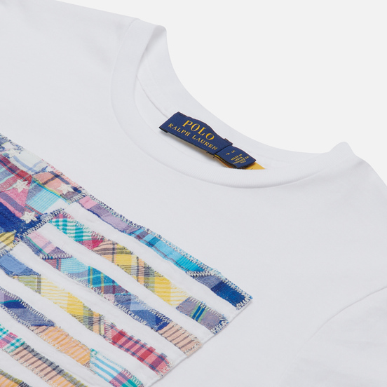 Женская футболка Polo Ralph Lauren Madras-Flag White