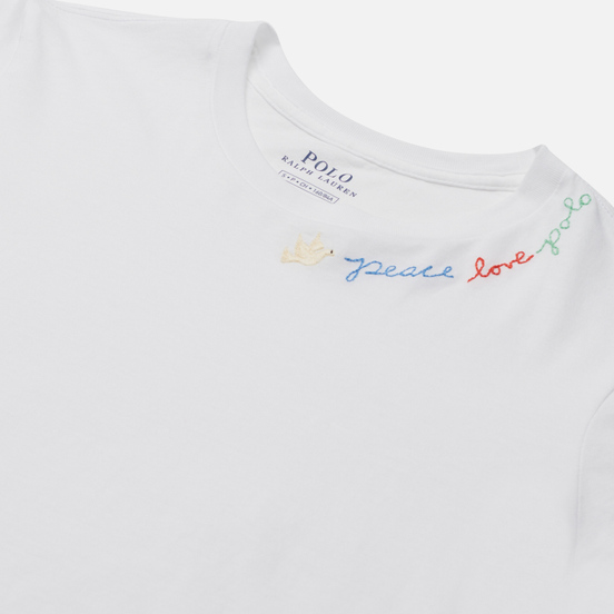 Женская футболка Polo Ralph Lauren Peace Love Polo White