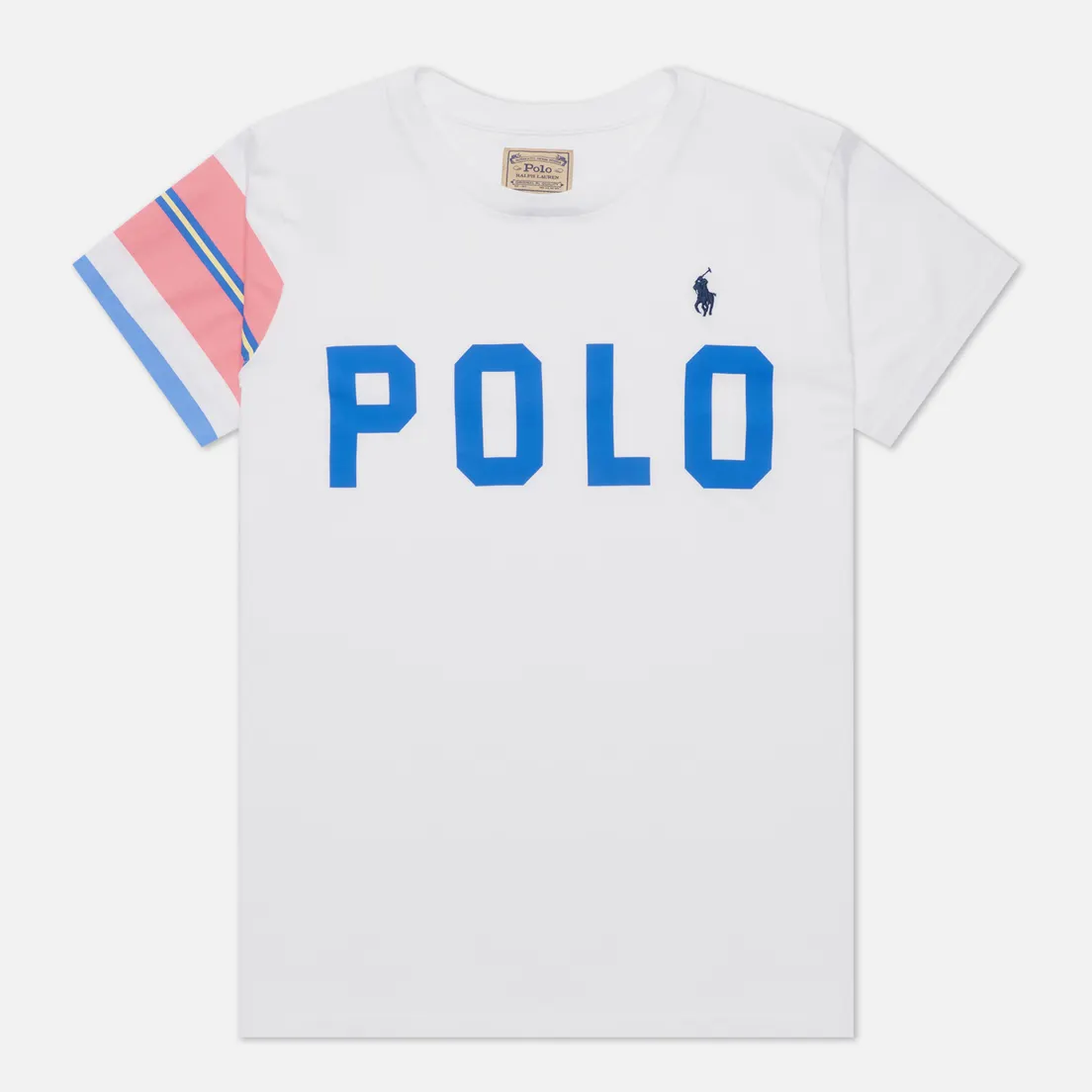 Polo Ralph Lauren Женская футболка Big Logo Stripe Sleeve