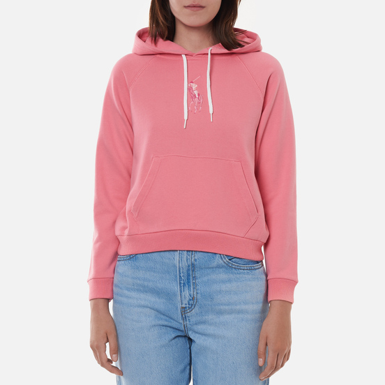 Женская толстовка Polo Ralph Lauren Big Pony Loopback Fleece Hoodie Ribbon Pink
