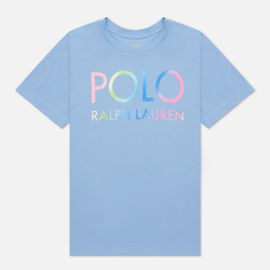 Женская футболка Polo Ralph Lauren Big Fit Ombre Logo Chambray Blue