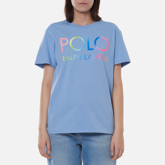 Женская футболка Polo Ralph Lauren Big Fit Ombre Logo Chambray Blue