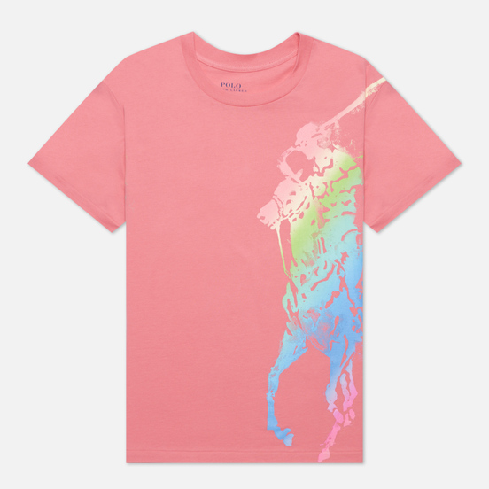 Женская футболка Polo Ralph Lauren Big Fit Ombre Pony Ribbon Pink