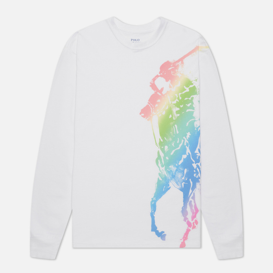 Женский лонгслив Polo Ralph Lauren Ombre Pony White