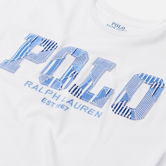 Женская футболка Polo Ralph Lauren Patchwork Printed Logo White