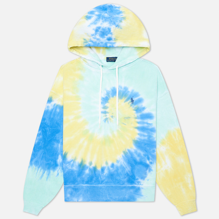 Женская толстовка Polo Ralph Lauren Spiral Tie-Dye Relaxed Hoodie цвет синий размер M 9100₽