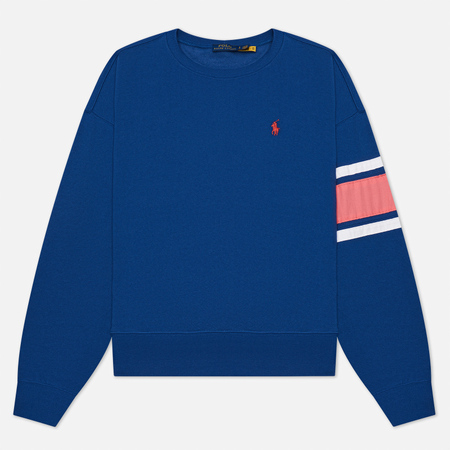 Женская толстовка Polo Ralph Lauren Striped-Trim Fleece цвет синий размер S 6500₽