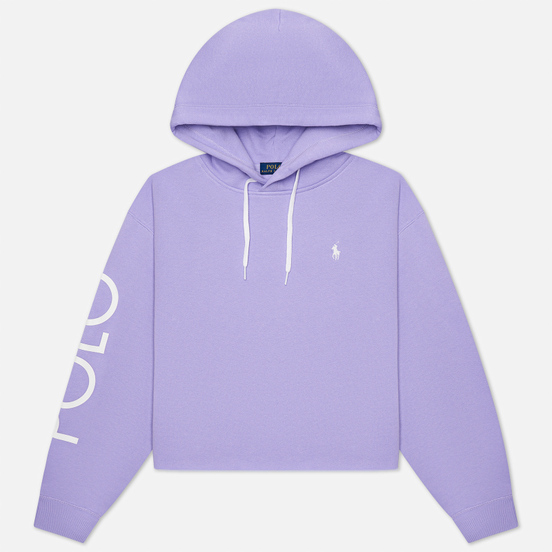Женская толстовка Polo Ralph Lauren Logo Fleece Cropped Hoodie Cruise Lavendar