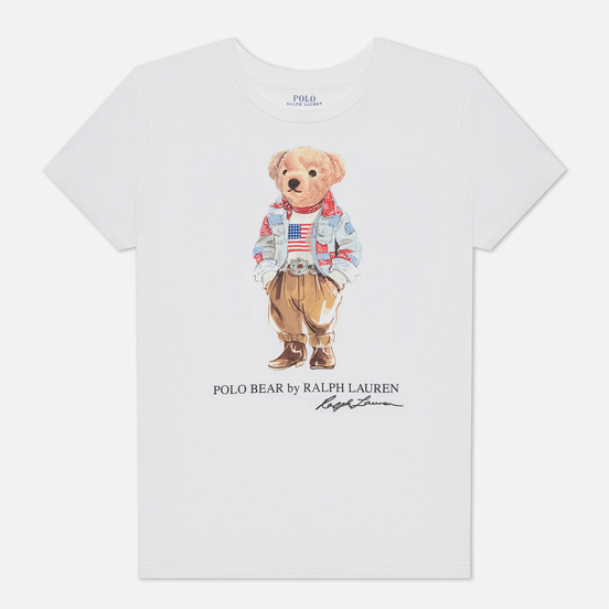 Женская футболка Polo Ralph Lauren Bandana Polo Bear White