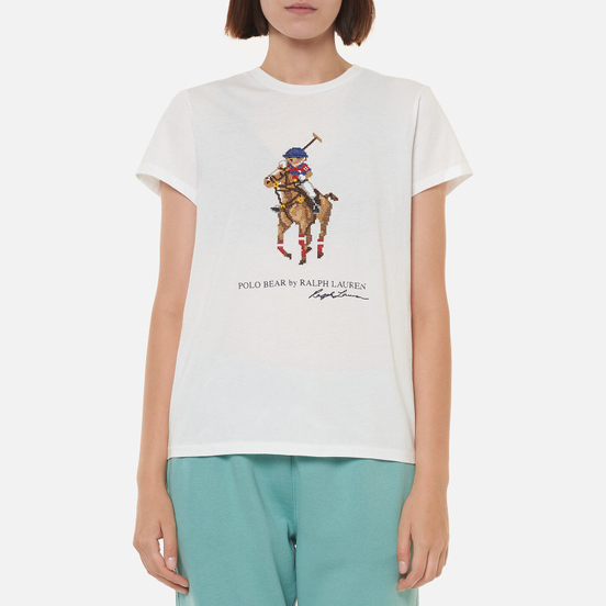 Женская футболка Polo Ralph Lauren Graphic Pixel Polo Bear White