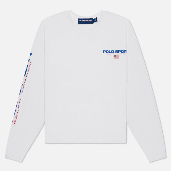 Женский лонгслив Polo Ralph Lauren Polo Sport Cropped Crew Neck White