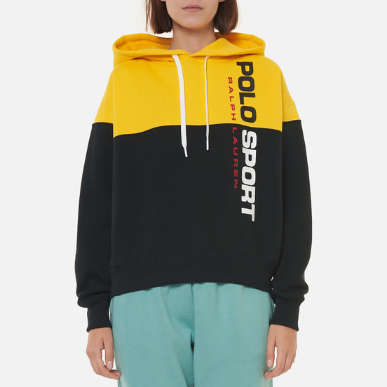 Женская толстовка Polo Ralph Lauren Polo Sport Relaxed Hoodie Black/Racing Yellow