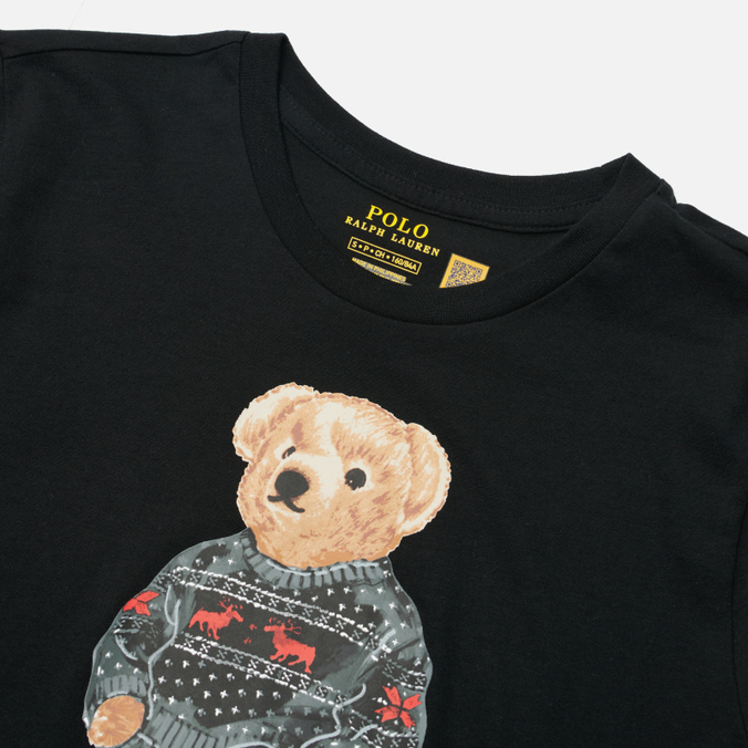 Женская футболка Polo Ralph Lauren, цвет чёрный, размер XXS 211-846851-002 Fair Isle Polo Bear - фото 2