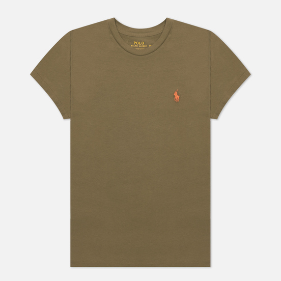 Женская футболка Polo Ralph Lauren Essential Crew Neck Embroidered Pony Basic Olive