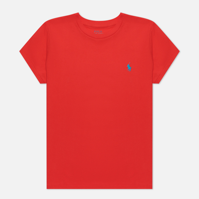 Женская футболка Polo Ralph Lauren, цвет красный, размер XS 211-847073-012 Essential Crew Neck Embroidered Pony - фото 1
