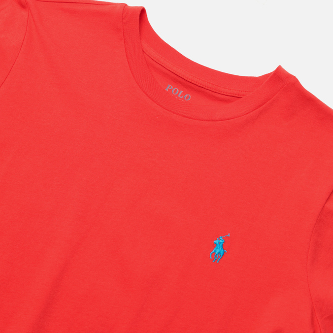 Женская футболка Polo Ralph Lauren, цвет красный, размер XS 211-847073-012 Essential Crew Neck Embroidered Pony - фото 2