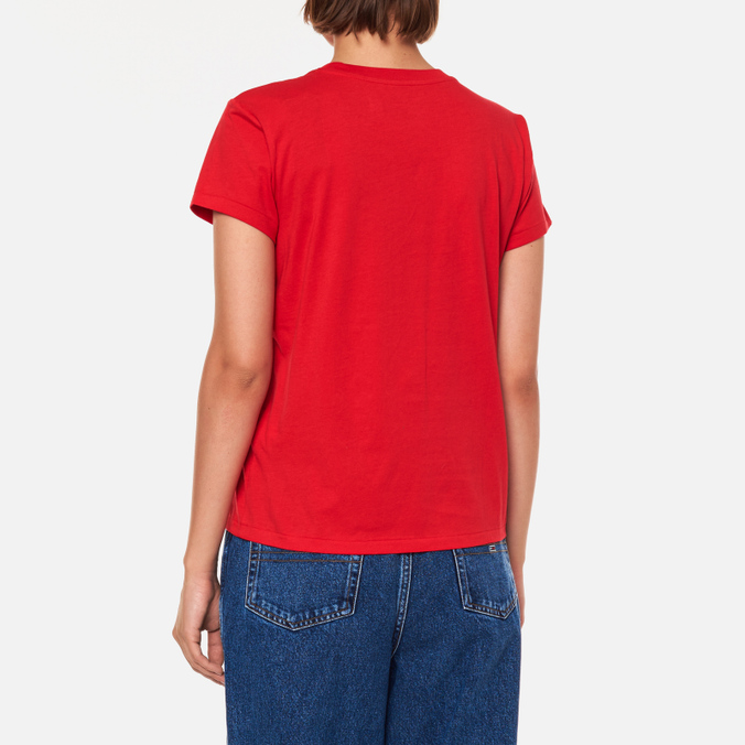 Женская футболка Polo Ralph Lauren, цвет красный, размер XS 211-847073-012 Essential Crew Neck Embroidered Pony - фото 4