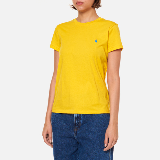 Женская футболка Polo Ralph Lauren Essential Crew Neck Embroidered Pony Racing Yellow