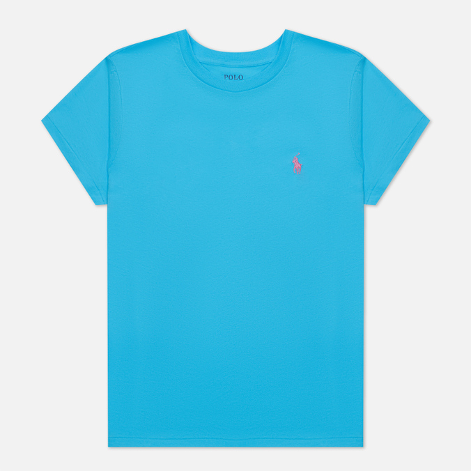 Женская футболка Polo Ralph Lauren, цвет голубой, размер L 211-847073-017 Essential Crew Neck Embroidered Pony - фото 1