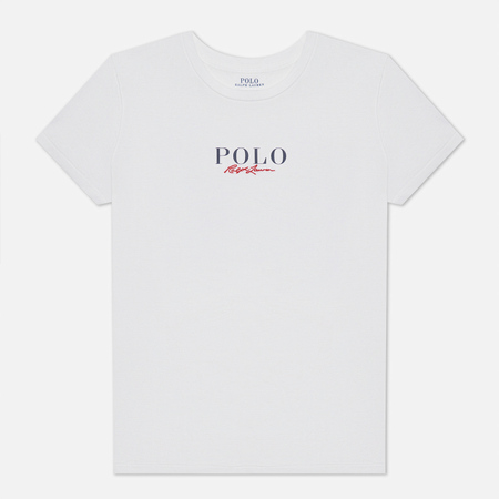 Женская футболка Polo Ralph Lauren Authentic Signature Crew Neck, цвет белый, размер S