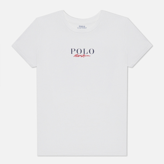 Женская футболка Polo Ralph Lauren Authentic Signature Crew Neck White