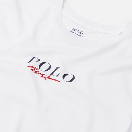 Женская футболка Polo Ralph Lauren Authentic Signature Crew Neck White
