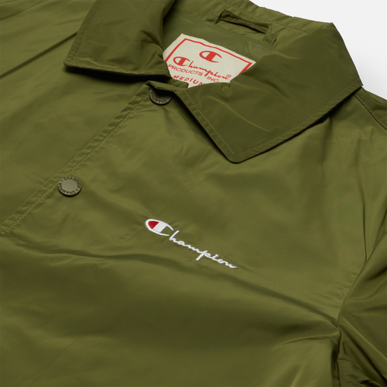 Мужская куртка Champion Reverse Weave Script Logo Coach Olive Green