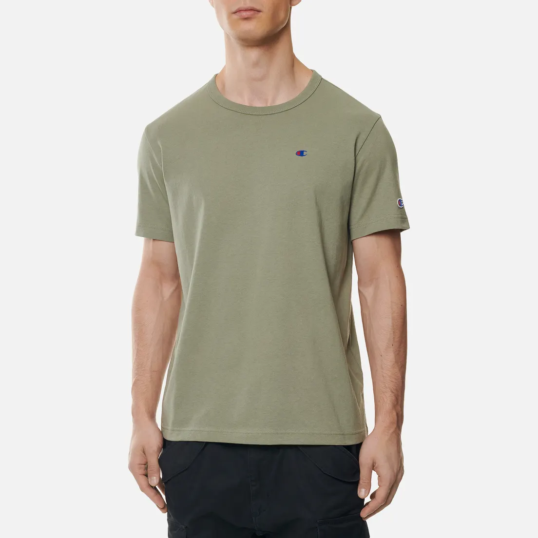 Champion Reverse Weave Мужская футболка Logo Chest & Sleeve Crew Neck