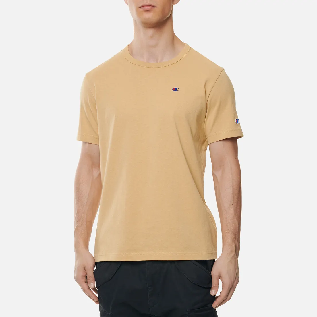 Champion Reverse Weave Мужская футболка Logo Chest & Sleeve Crew Neck