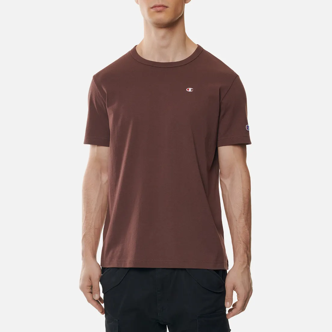 Champion Reverse Weave Мужская футболка Logo Chest & Sleeve Crew Neck