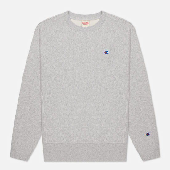 Мужская толстовка Champion Reverse Weave Logo Chest & Sleeve Crew Neck Light Grey